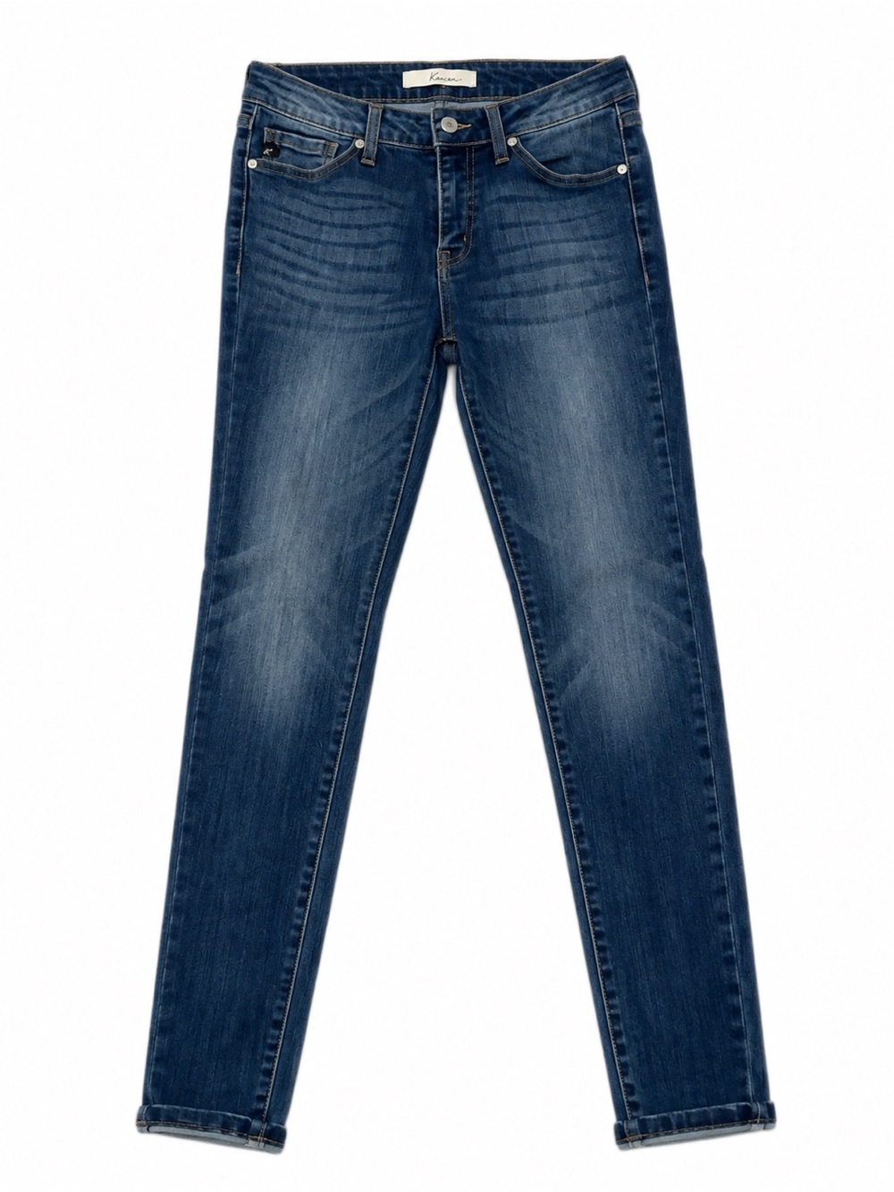 KanCan Medium Dark Blue Skinny Jeans with Faded Detail